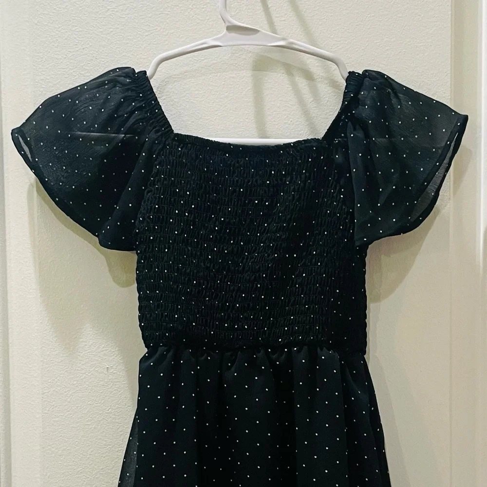 Cat & Jack Charming Black Polka Dot Dress
